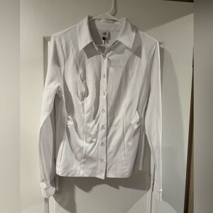 CAbi Women's Classic White Button-Down Shirt medium